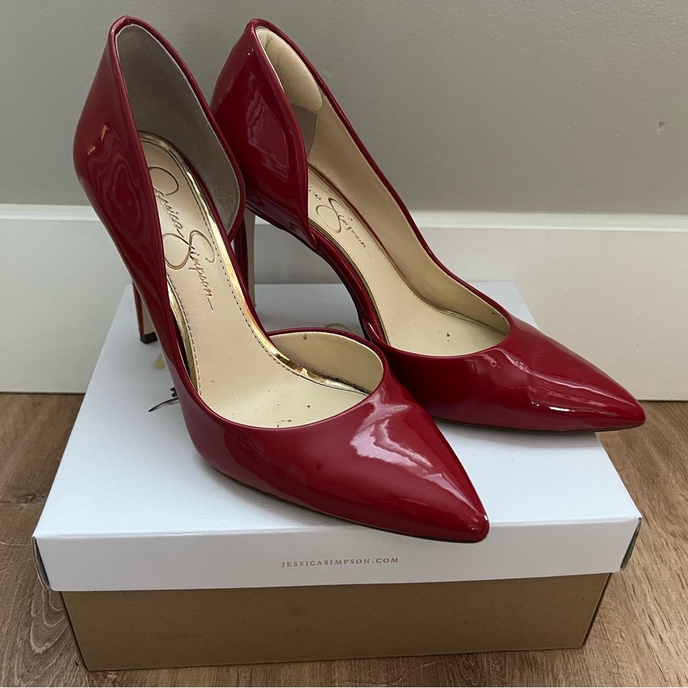 Jessica Simpson “Prizma” Red Muse Patent Women’s Heels